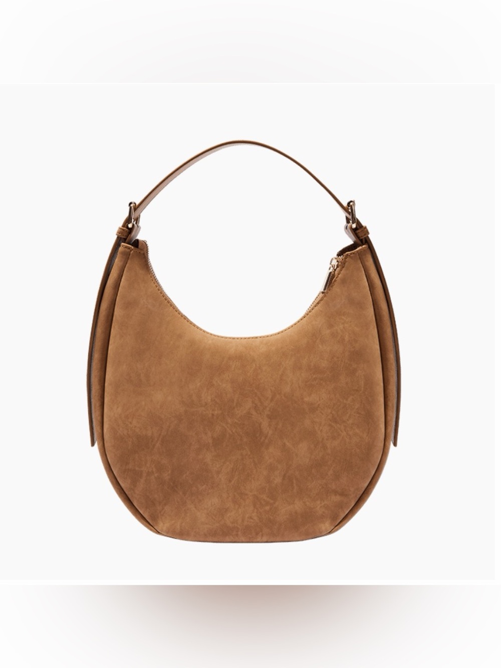 Crescent Hobo Bag in Saddle Brown